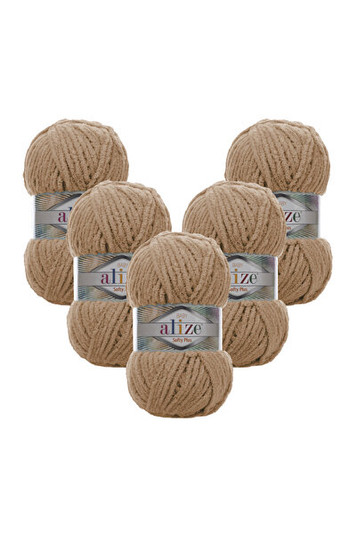 Alize Softy Plus 5 Pack 199 Camel Hair Hand Knitting Yarn
