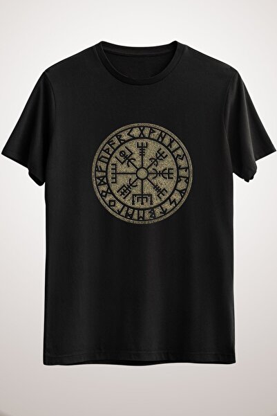 CONSTRAİN Tricou unisex negru Vegvisir, Biser Viking, Norse, Simbol, Protecți...