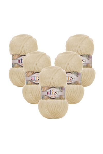 Alize Πλεκτό νήμα χειρός Softy Plus 5 τεμαχίων 310 Honey Foam