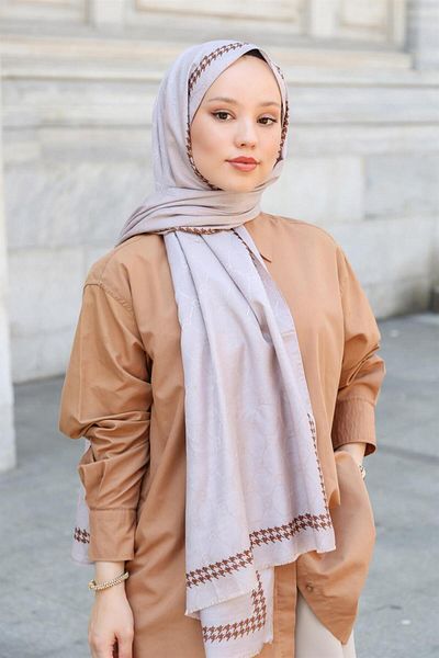 Hint İpek Monogram Shawl MONOV02-18