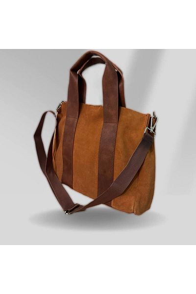 KRISTE BELL Nr 2005-Totebag Genuine Leather Chamois - 38 cm Length, 29 Width