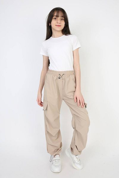 Pina Kids Girl's Elastic Waist Loose Cut Parachute Trousers PNT.5226