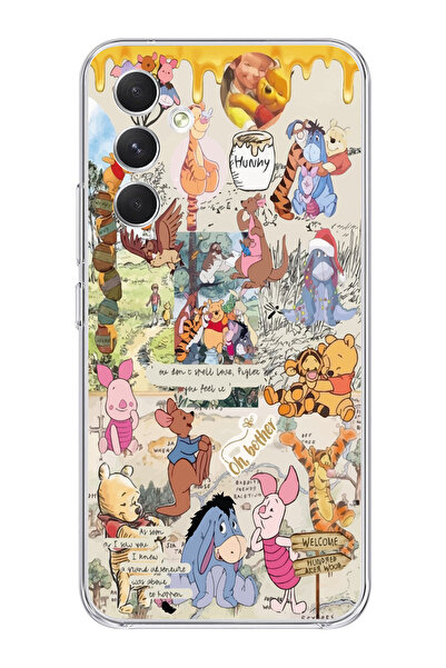 Magic Ring Samsung Galaxy A55 Uyumlu Winnie The Pooh Kolaj Tasarımlı Şeffaf T...