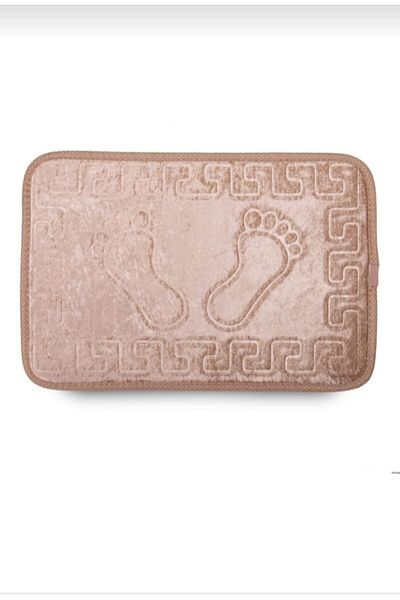 AYHOME Footprint Mat Digital Printed Water Absorbent Mat Non-Slip Base Bathroom Mat Light Brown Color