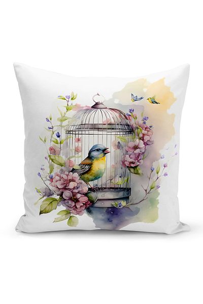 Bertille Home Husă de pernă cu imprimare digitală cu două fețe din seria Vintage (husă de pernă vintage)