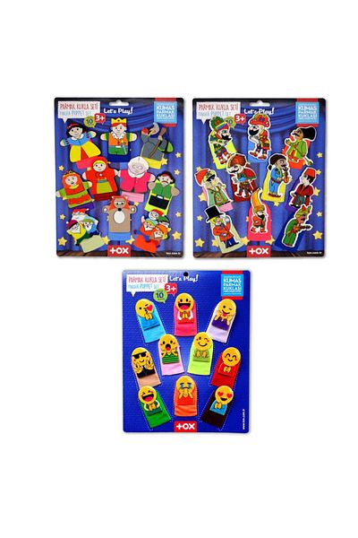 ELTHEWAN 3 Set - 30 Pieces Tox Fairy Tale Heroes, Karagöz Hacivat And Emojis Finger Puppet T225 T106 T224