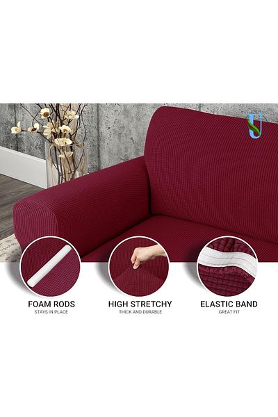 Uy Style Tekstil UY Style - Single Lycra Seat Cover, Elastic Armchair Cover and Pitikare Pattern