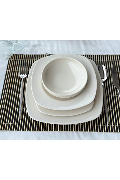Demirel Home Kütahya Modern 24 Parça 6 Kişilik Günlük Beyaz Porselen Yemek Ta...