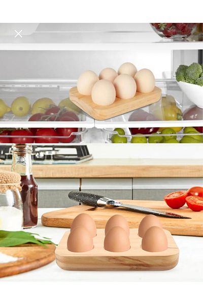 PEGA HOME منظم بيض الخيزران، منظم البيض، الثلاجة، سطح الطاولة، الطاولة