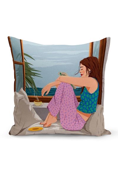 Bertille Home Husă de pernă cu imprimare digitală pe două fețe din seria Bohemian (husă de pernă boemă)