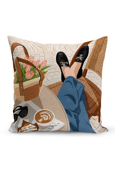 Bertille Home Серия Bohemian Двустранна калъфка за възглавница с цифров печат (Bohemian калъфка за възглавница)
