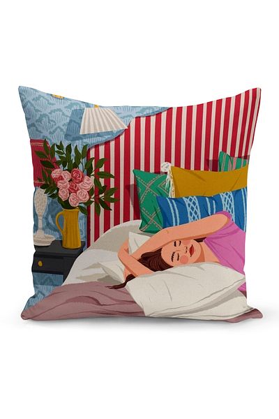 Bertille Home Husă de pernă cu imprimare digitală pe două fețe din seria Bohemian (husă de pernă boemă)