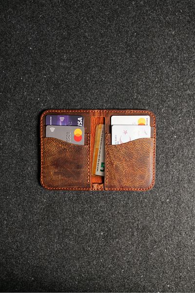 rakunart 0014 Money Input Card Holder Special Handmade Orange