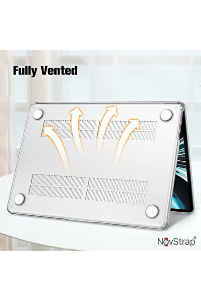 NovStrap حافظة لجهاز MacBook Air M3 2024 - 13.6 بوصة A3113 مع غطاء حماية صلب لامع