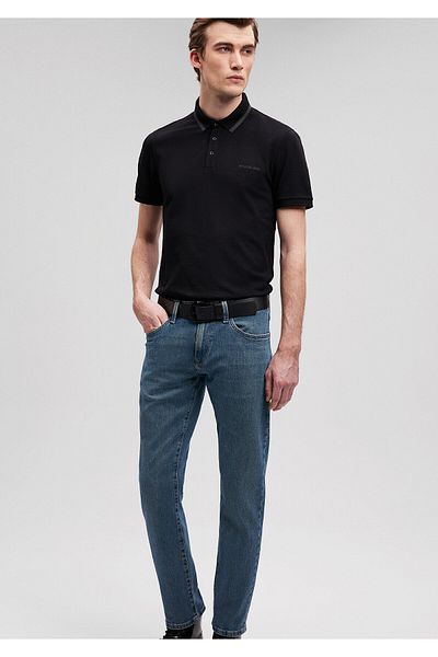 Mavi Μαύρο μπλουζάκι Polo Fitted / Body Fitted Cutout 0611829-900