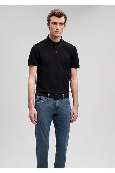 Mavi Μαύρο μπλουζάκι Polo Fitted / Body Fitted Cutout 0611829-900