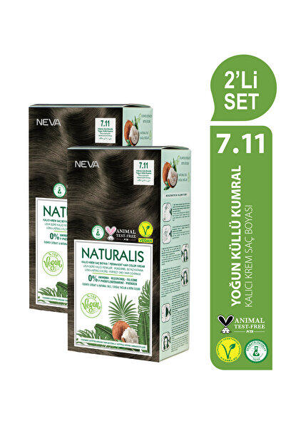 NEVA NATURALIS 2'Lİ SET 7.11 YOĞUN KÜLLÜ KUMRAL Kalıcı Krem Saç Boyası Seti (...