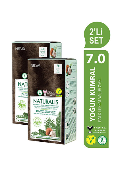 NEVA NATURALIS 2'Lİ SET 7.0 YOĞUN KUMRAL Kalıcı Krem Saç Boyası Seti (VEGAN)