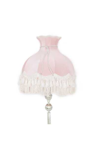 ROSA BIANCA CASA Klasik Lambader Gümüş Ayak Pembe Şapka 170cm.