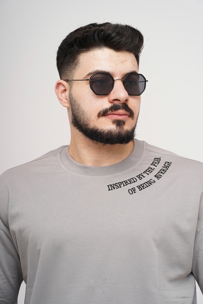 Est Estola Ανδρικό υπερμεγέθη 100% βαμβακερό ύφασμα με χοντρή υφή Crew λαιμόκοψη