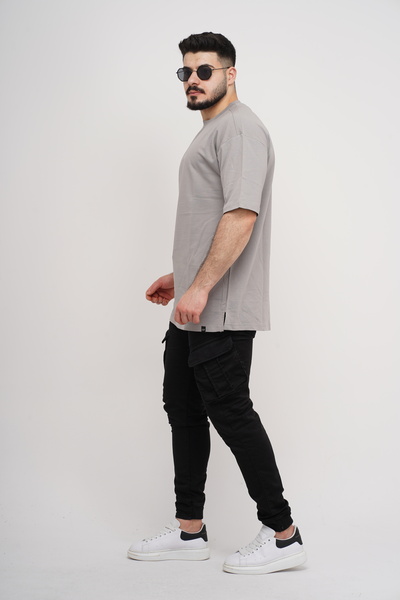 Est Estola Ανδρικό υπερμεγέθη Basic απλό μπλουζάκι 100% βαμβακερό ύφασμα με λαιμόκοψη