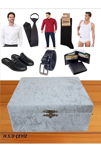 Sonem Çeyiz Παντόφλες πουκάμισου γαμπρού με προίκα Μακιγιάζ 1012