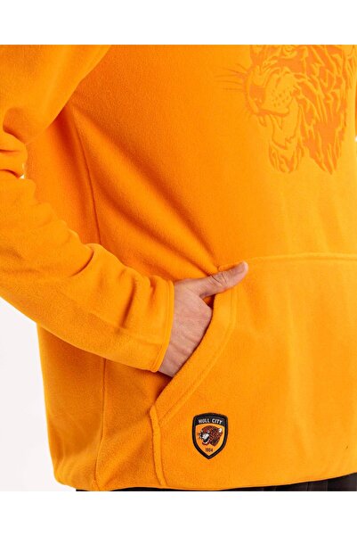 Hull City Laser Fleece Hoodie Erkek Amber Sweatshirt