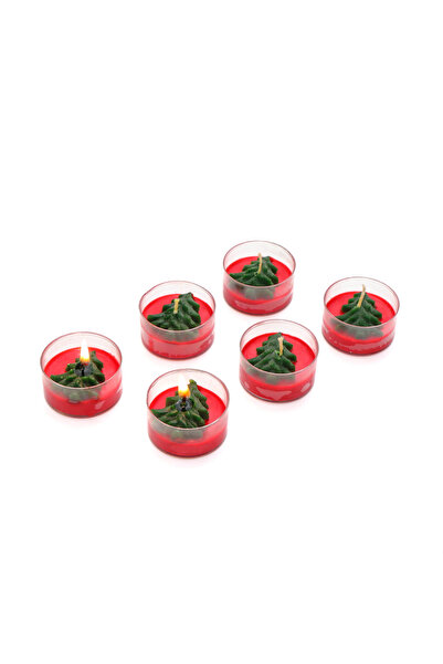 Missi Yılbaşı 6lı Çamağacı Kabartmalı Tealıght Mum Seti