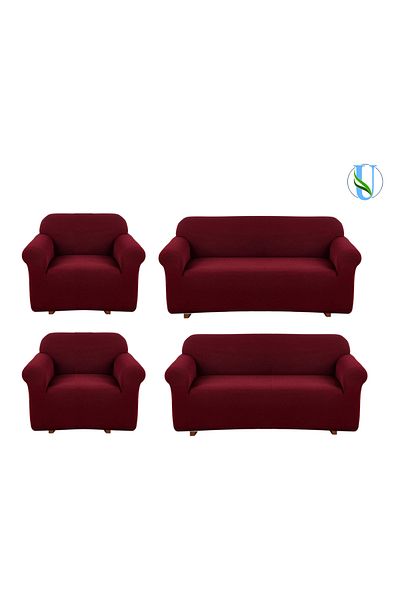 Uy Style Tekstil Uy Style Lycra Sofa and Sofa - Elastic Sofa Bed Cover, Pitikare Patterned 3+3+1+1 Set