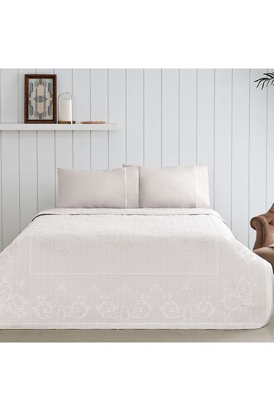 Taç Jacquard Pique Set Emily Cream Double
