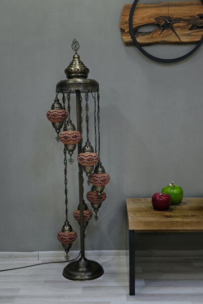 Asylove 7 Küreli Lambader, Mozaik Türk Lambası, Geleneksel Osmanlı Ev Dekorasyonu, 150 x 46 cm