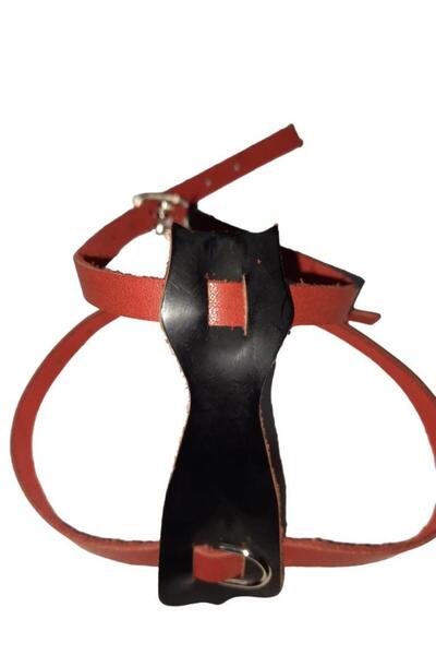 Lovely Deri Ayarlanır Köpek Göğüs Tasma Kırmızı 2-6 Kg Köpeklere Uygun