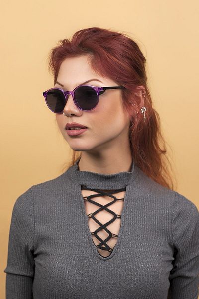 By Donetto New- Phera Unisex Lilac Bone Sunglasses