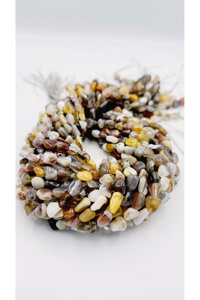 Yüksel Boncuk Amorphous Agate Stone Natural Stone String