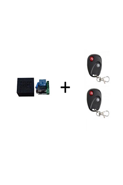 SANEC 1 Kanal DC12V 10A Röle +2 adet 2 Kanal RF Uzaktan Kumanda 433mhz