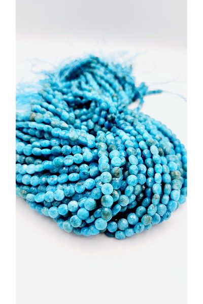 Yüksel Boncuk 6 mm Apatite Stone Lentil Facet Cut Natural Stone String