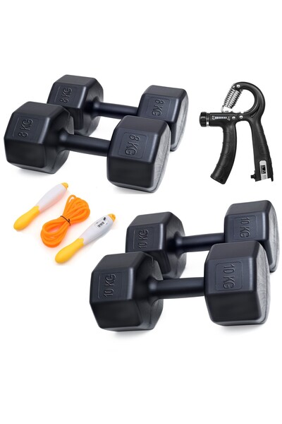 Besinistanbul PS SPOR  2 Lİ DAMBIL SET 8 KG 2 ADET 10 KG 2 ADET SAYAÇLI AYARL...