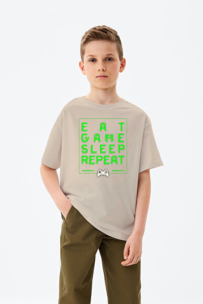 MYADA Eat Game Sleep Repeat Printed T-shirt για αγόρι