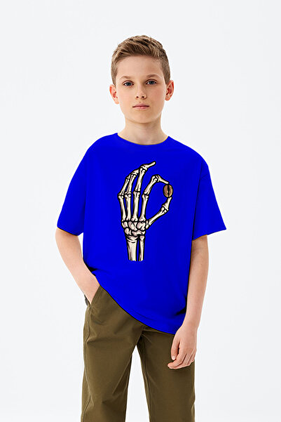 MYADA Tricou pentru băieți cu schelet imprimat manual