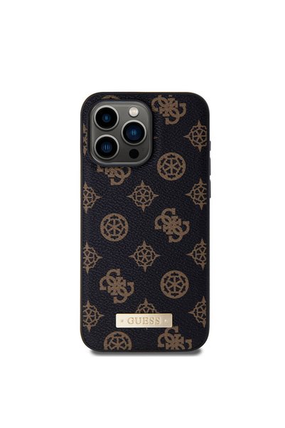 Guess iPhone 15 Pro Max Uyumlu Kılıf Guess Magsafe Şarj Özellikli PU Deri Des...