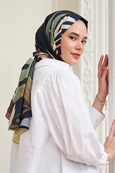 İpekhan Ipekhan Χαβάης Βαμβακερό Σάλι Βισκόζης Μαύρο Πορτοκαλί 3011-14