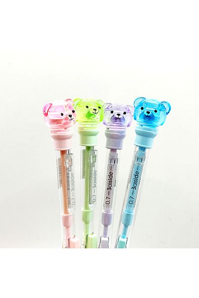 Limmy 0.7 Cute Pink Teddy Bear Tip Versatil Pen - 1 Piece
