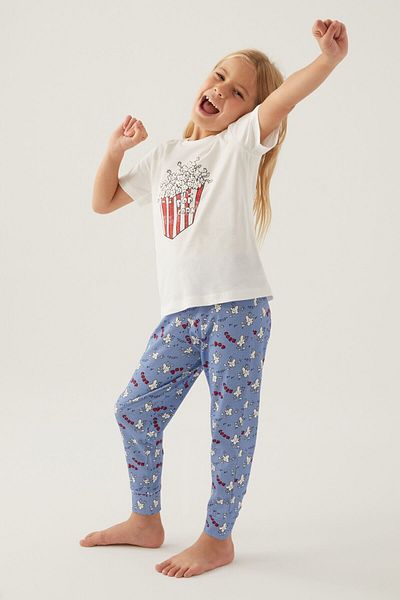 Rolypoly PopCorn Patterned, Mother-Daughter, Double Pajama Set