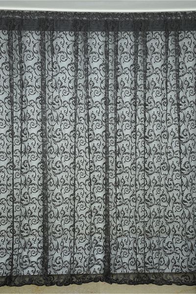 AKÇA TEKSTİL SULTAN 2 MODEL ANTHRACITE COLOR SINGLE WING Ready planted Pleated Background Curtain 300*260 cm