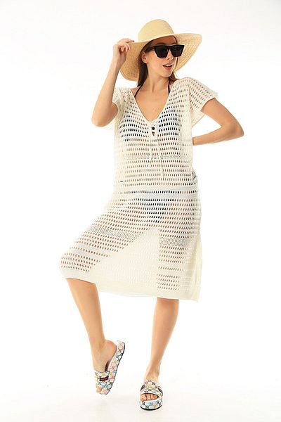 Cloudy Kids Openwork Knitwear Women's Pareo - Summer Beach Dress