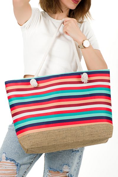 Yerli Baby Women's Straw Fabric Shoulder Bag - Soft Handle Jute
