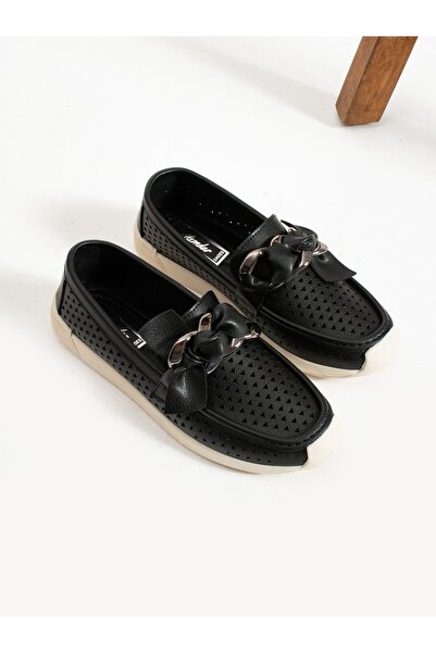 Alemdar Shoes GRANADA Черни перфорирани дамски мокасини