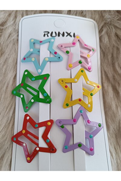 Efna Store 6-Piece Star Figure Speckle Patterned Mixed Color Children's Snap ...