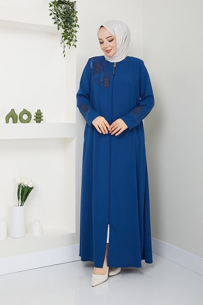 Pamuk Butik Hijab brodat pentru femei cu buzunare laterale