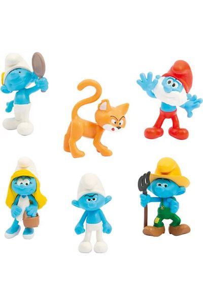 Tower Toys مجموعة شخصيات السنافر المكونة من 6 قطع مقاس 5'5 سم